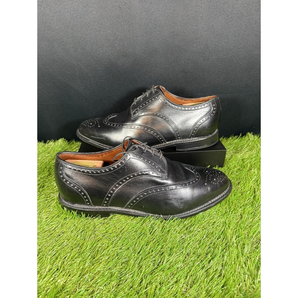 Allen Edmonds Hinsdale Wing Tip Black Oxford Shoes Mens Size 9 EEE Made In USA - Picture 9 of 11